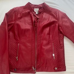 Red leather jacket